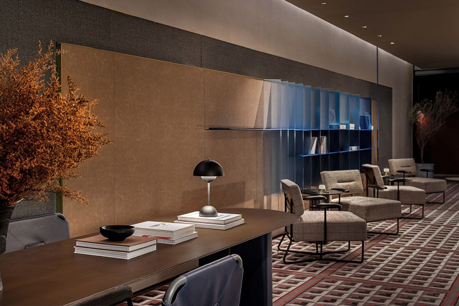 Modern - style hotel furniture sets, showcasing bedroom, living, dining & lounge areas. Sleek designs for upscale hospitality spaces.